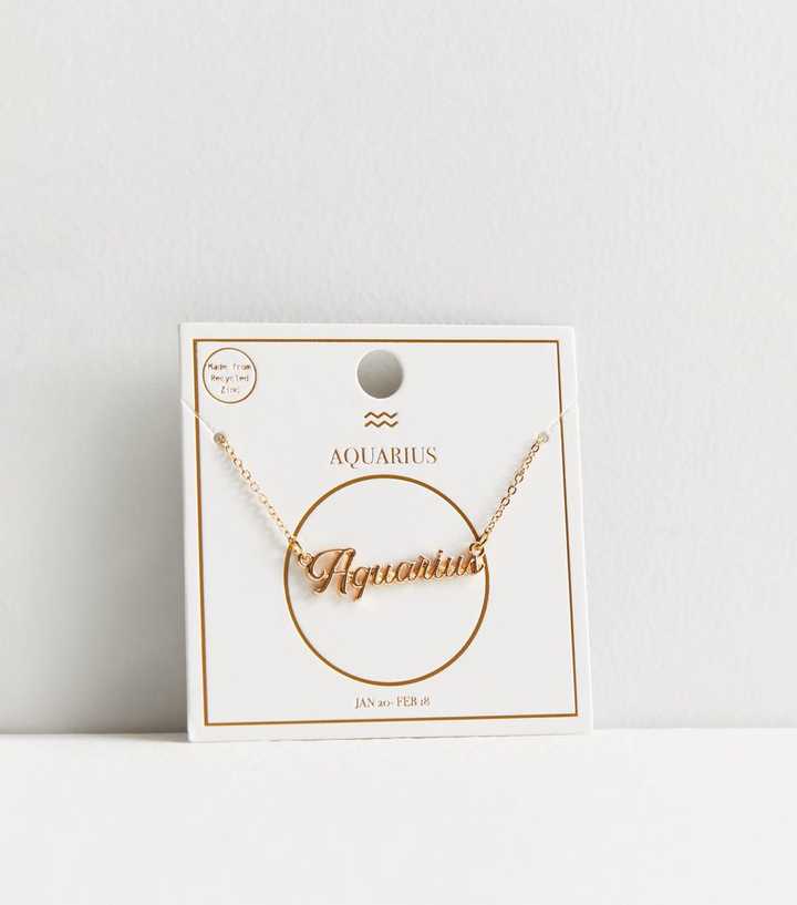 Gold Aquarius Star Sign Necklace