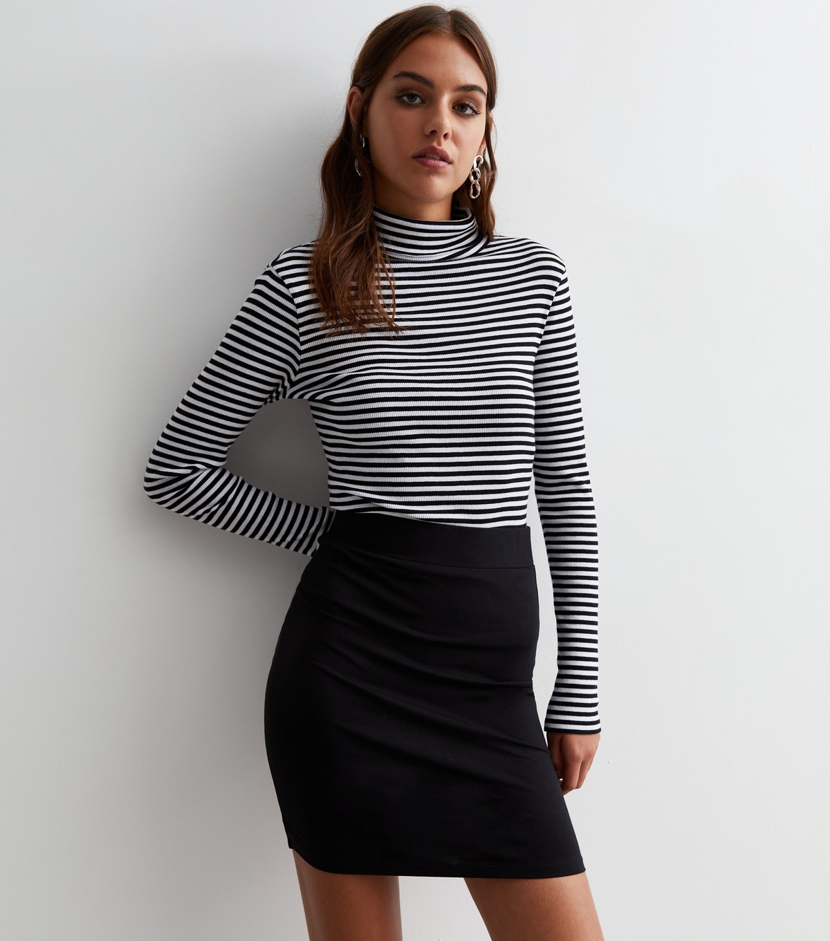 Women's Black High Waist Mini Tube Skirt New Look