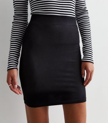 Black High Waist Mini Tube Skirt New Look