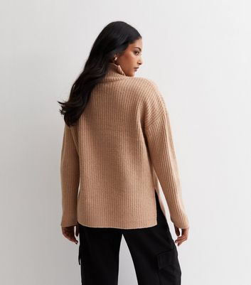 Camel ribbed clearance jumper