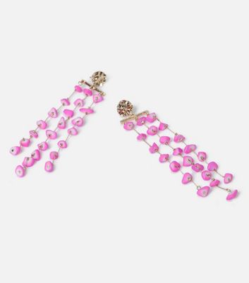 Freedom Bright Pink Mobile Drop Earrings New Look