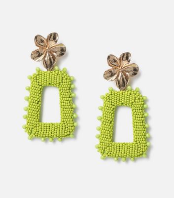 Square hot sale beaded earrings