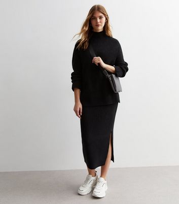 Black knit skirt new arrivals