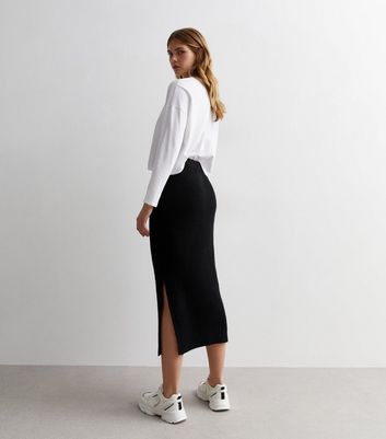 Long black on sale pencil skirt knit