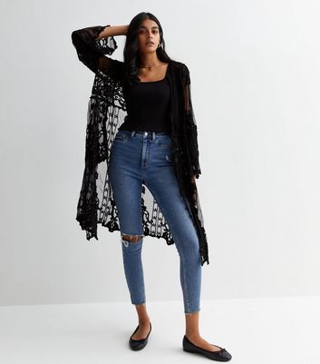 Black lace cardigan store outfit