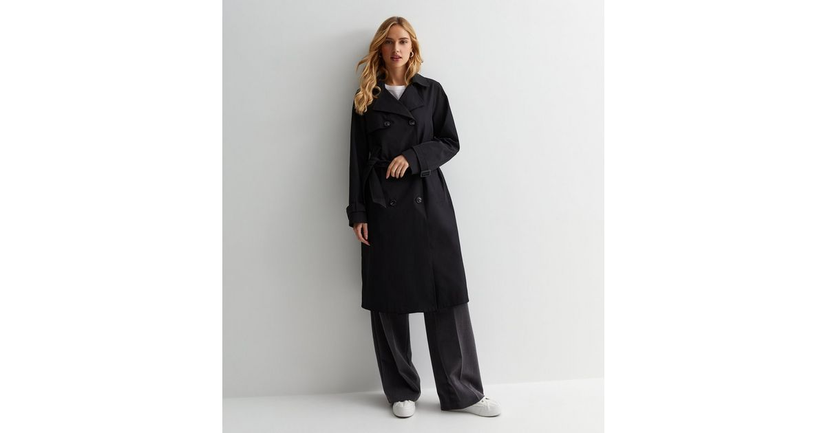 COLOR BLOCKED BELTED TRENCH COAT