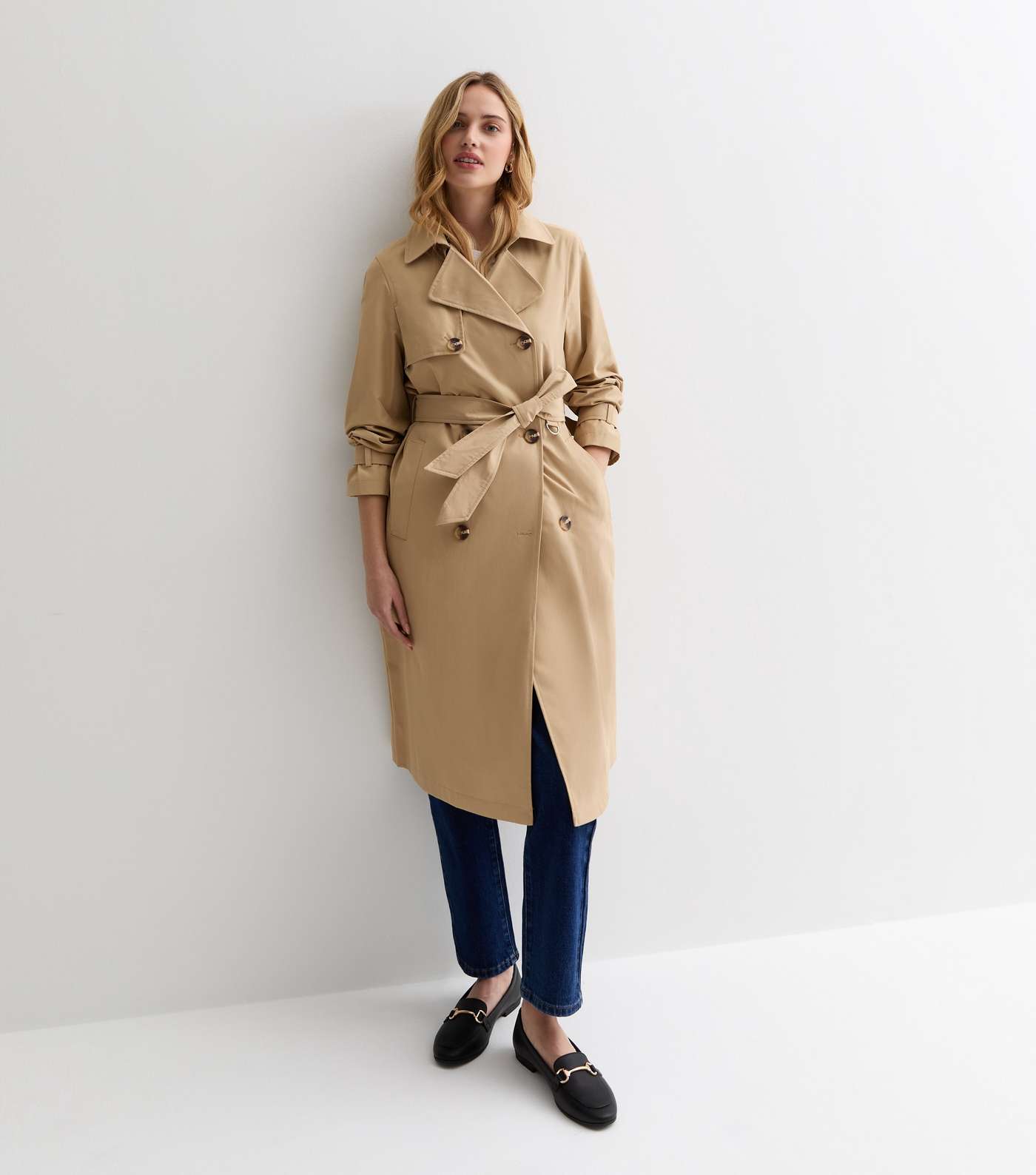 Stone Belted Trench Coat Image 3