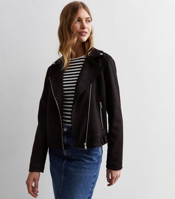 Black biker jacket outlet suede