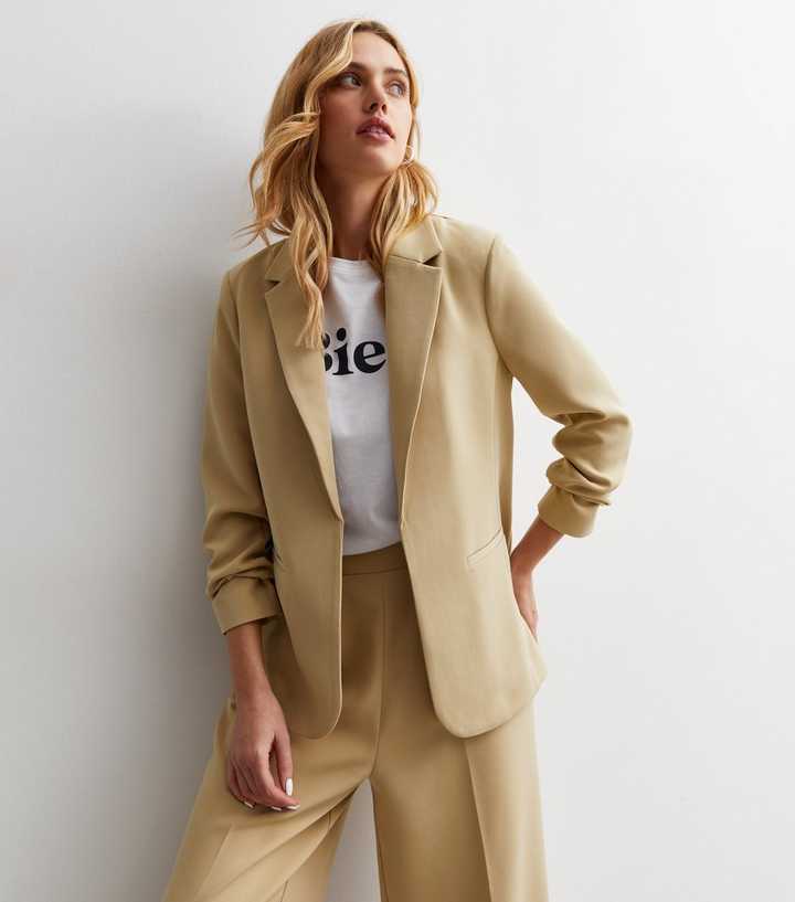 Camel Long Sleeve Tailored Blazer