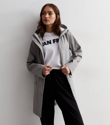 Grey Hooded Rain Anorak New Look