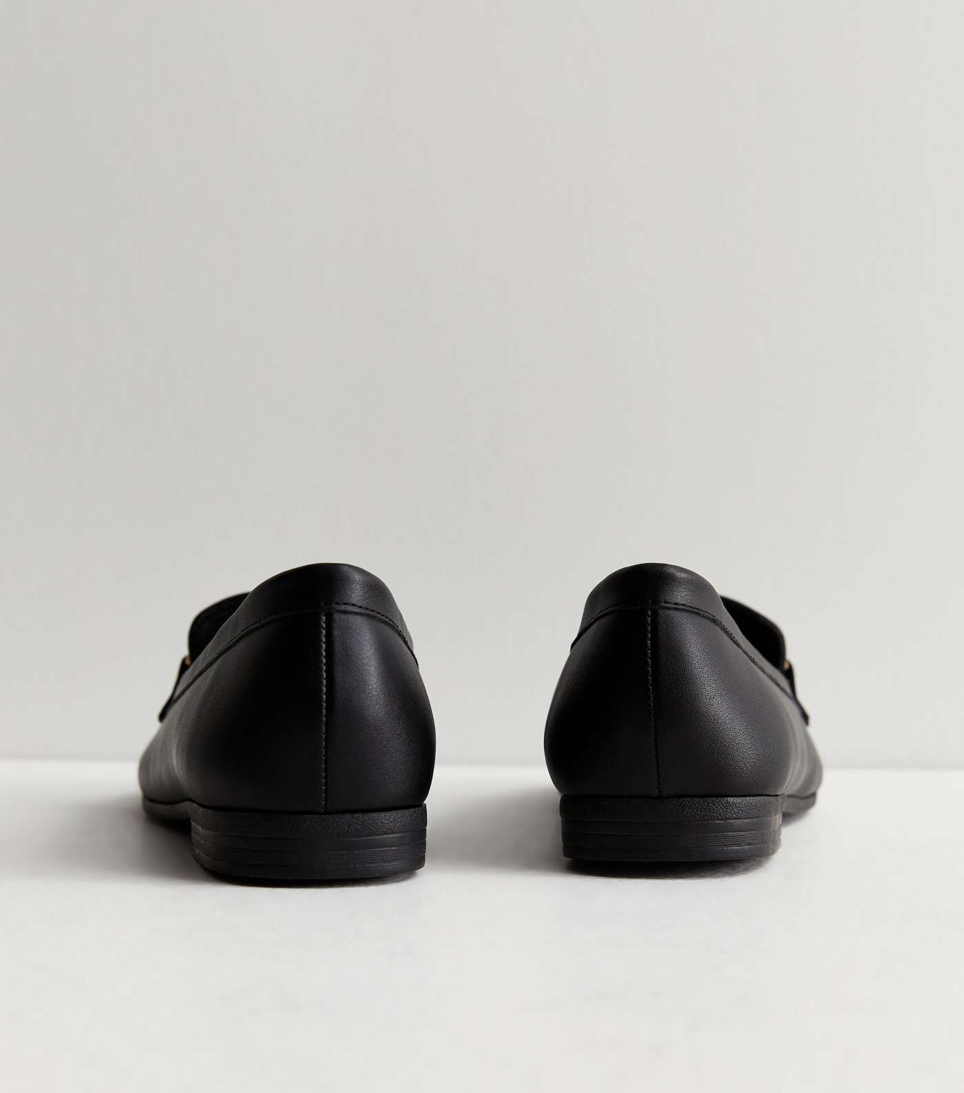 Black Leather-Look Snaffle Trim Loafers Image 4
