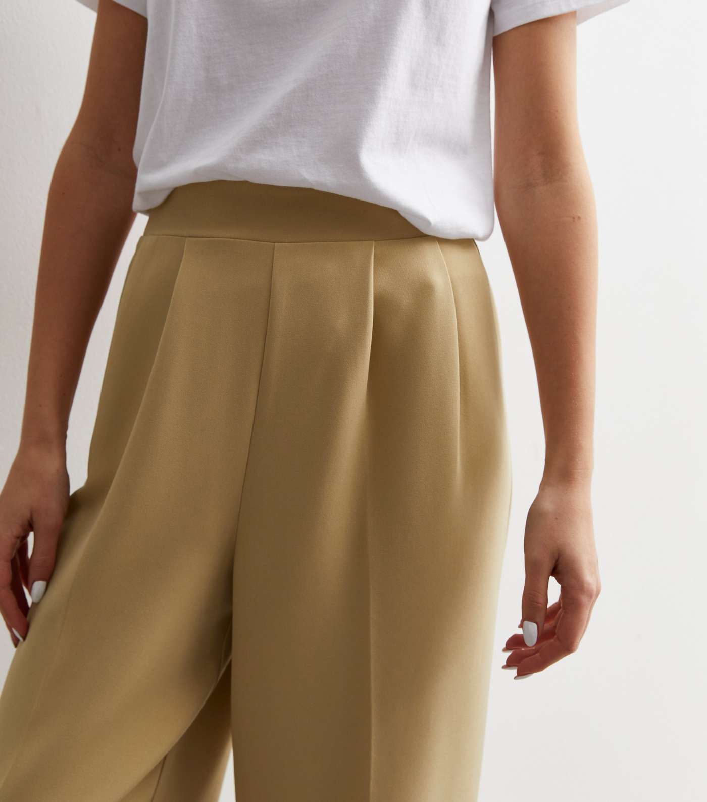 Camel High Waist Tailored Trousers Image 2