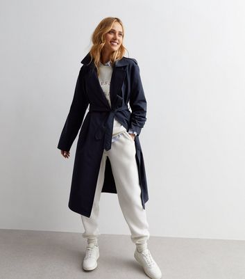 Long navy duster clearance coat