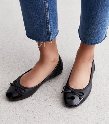 New look black ballet pumps hotsell