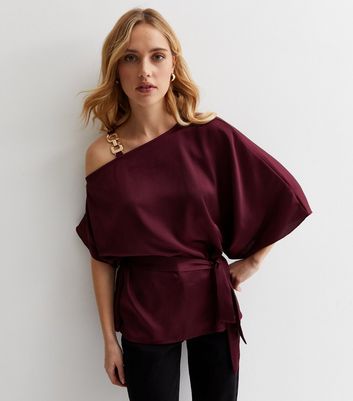 Burgundy cheap satin top