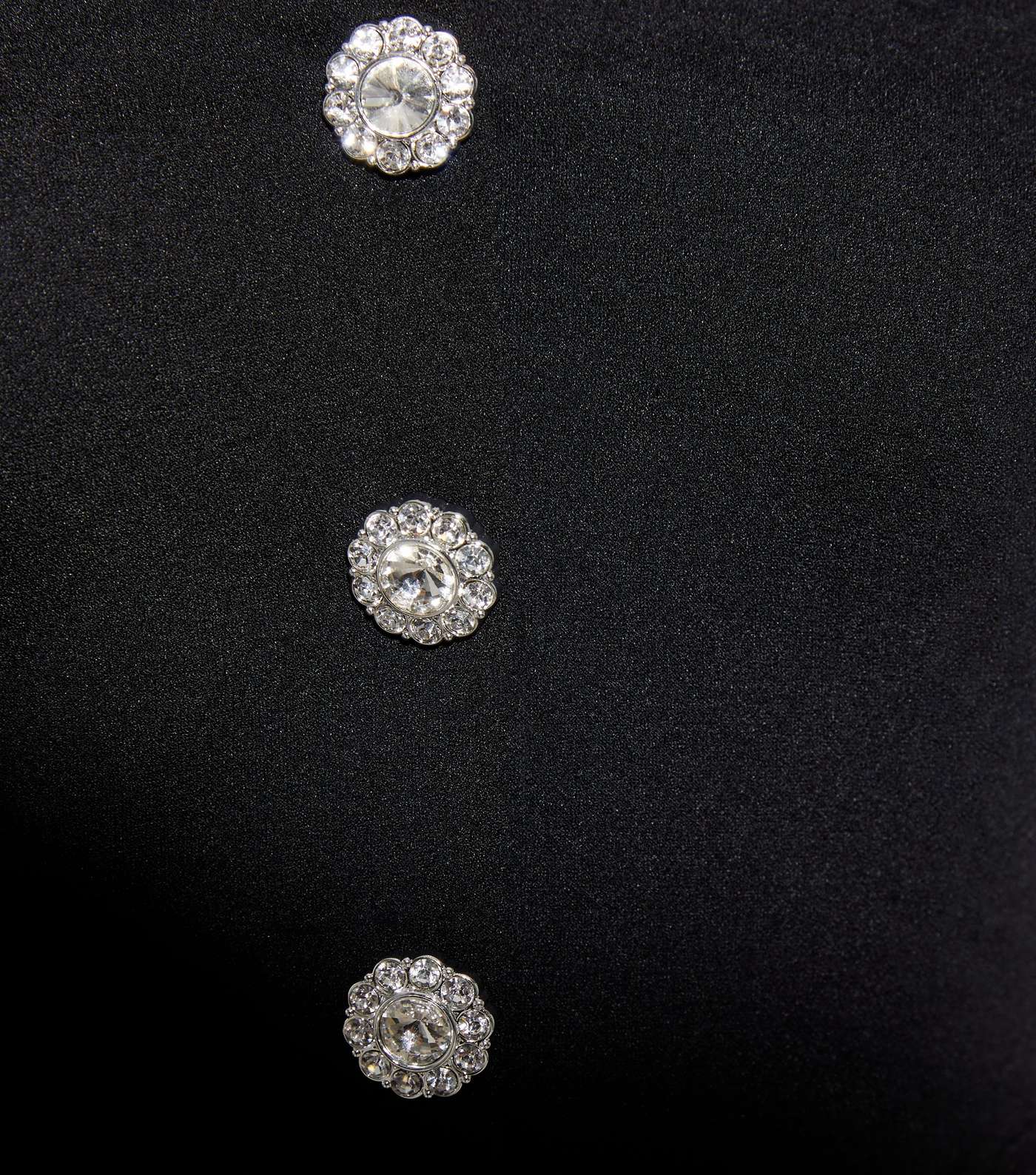 Black Diamanté Button Front Bandeau Top Image 5
