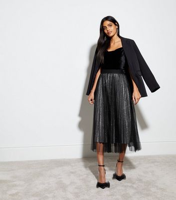 Mesh clearance midi skirt