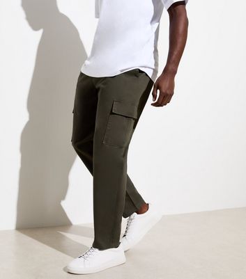 Men's Khaki Cotton Cargo Trousers New Look