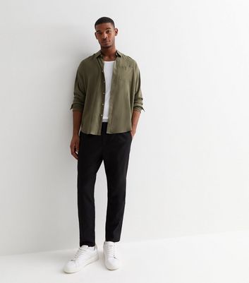 Regular Fit Linen-blend trousers - White - Men | H&M IN