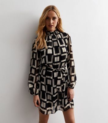 Check print outlet dress