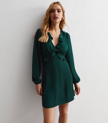 Dark green shop tea dress