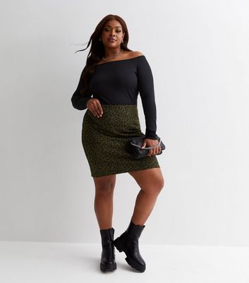 Leopard print mini 2025 skirt plus size