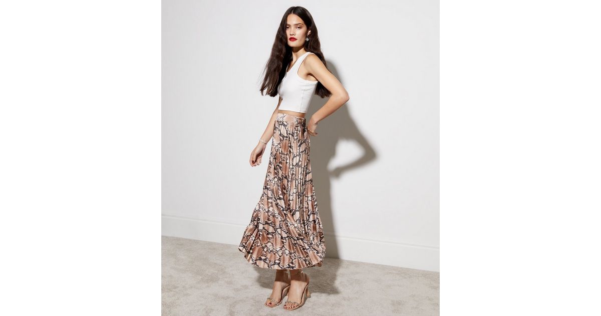 ERMANNA SNAKE PRINTED PLEATED SKIRT main image 1
