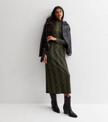 13+ Green Snake Print Dress