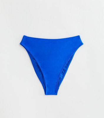 Bright Blue High Waist Bikini Bottoms New Look