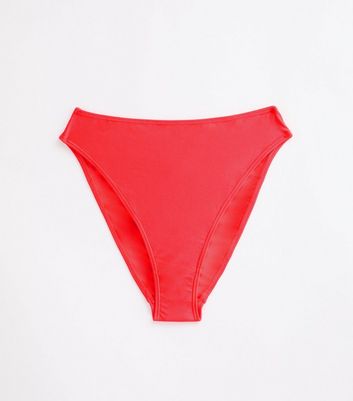 Red High Waist High Leg Bikini Bottoms New Look