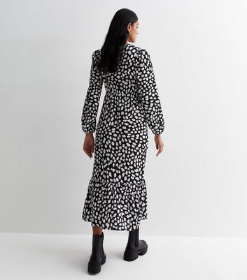 New look tiered midaxi smock dress in polka hot sale dot