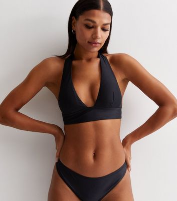 Black high cheap neck bikini