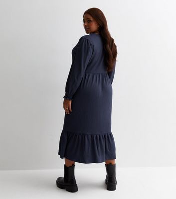 Navy jersey cheap midi dress