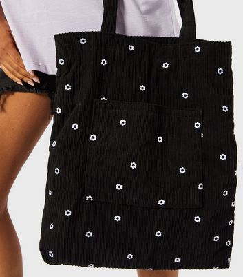 Skinnydip Black Daisy Cord Tote Bag | New Look