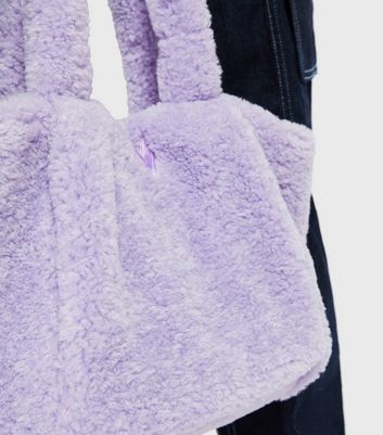 Skinnydip Lilac Teddy Tote Bag New Look