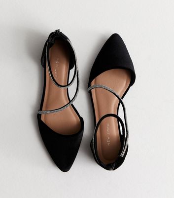 Black Velvet Flats - Pointed-Toe Flats - Black Slingback Flats - Lulus