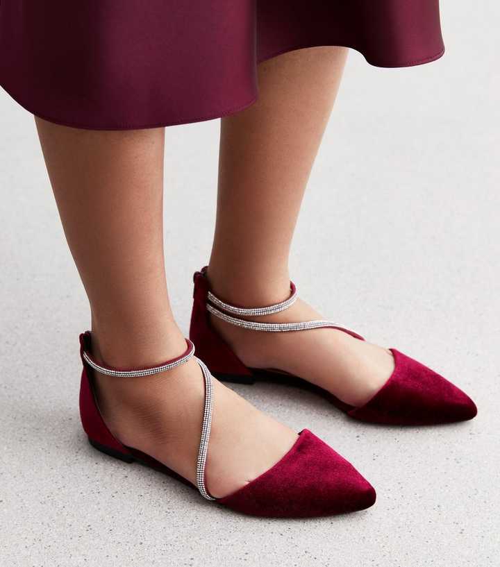 burgundy velvet pumps