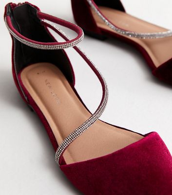 Burgundy sales ballet pumps