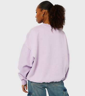 Skinnydip Lilac Call Me Antisocial Logo Oversized Sweatshirt New Look
