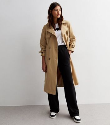 Tall Stone Belted Trench Coat New Look