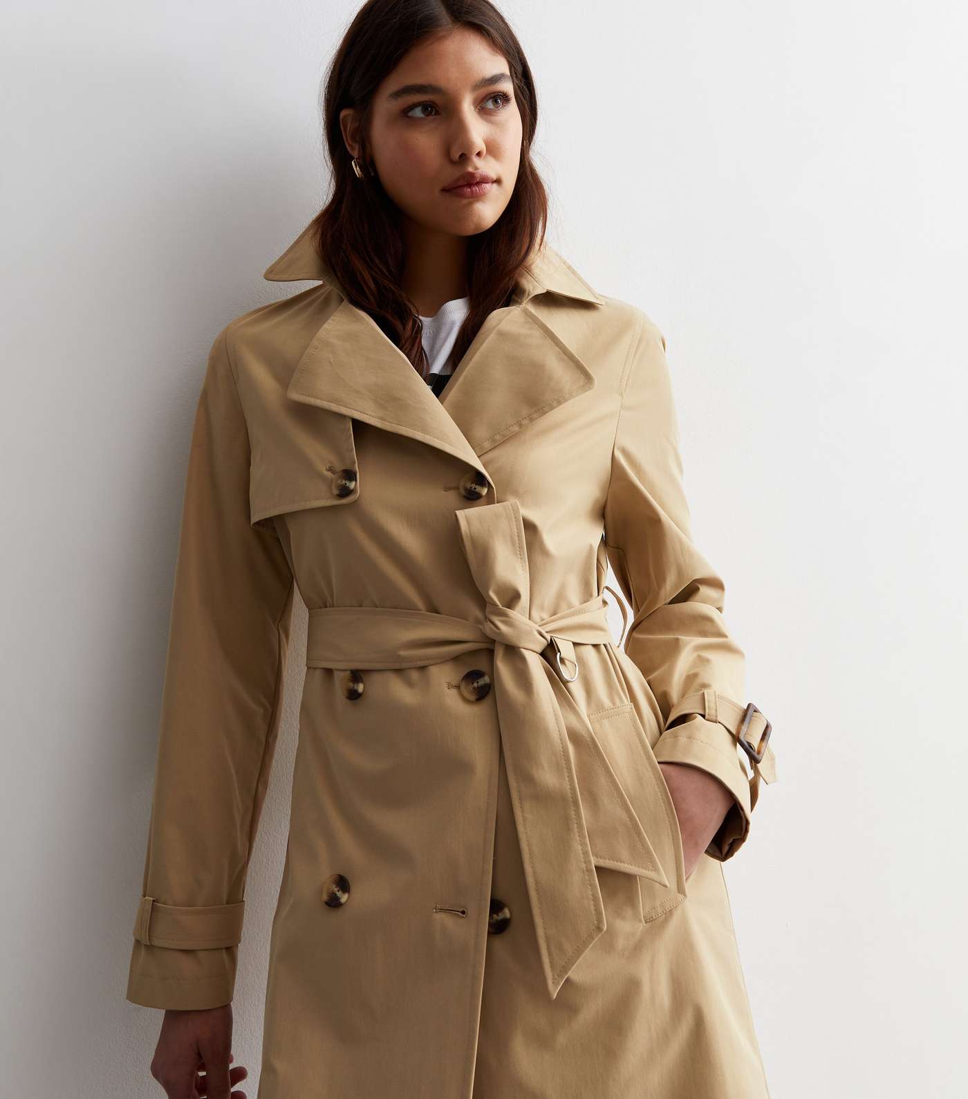 Tall Stone Belted Trench Coat Image 3