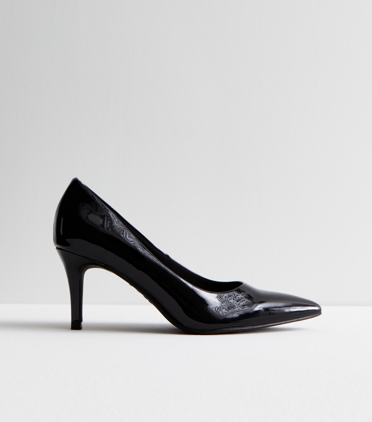 Women's Black Patent Stiletto Heel Court Shoes New Look