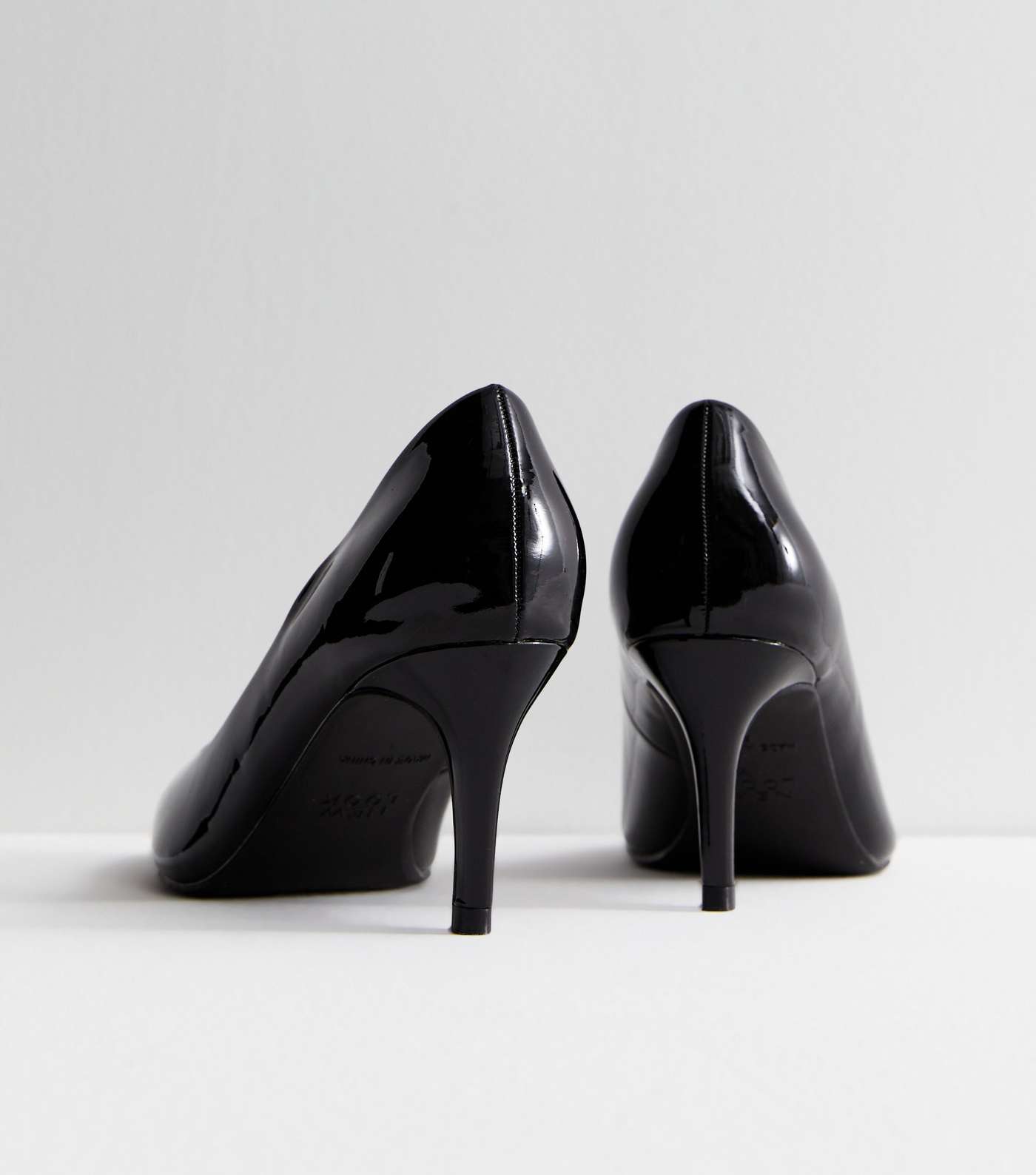 Black Patent Stiletto Heel Court Shoes Image 5