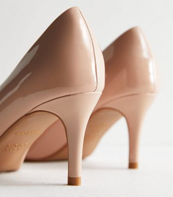 Pale Pink Patent Stiletto Heel Court Shoes New Look
