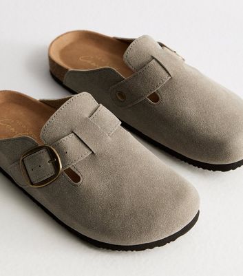 Grey Suedette Mules New Look