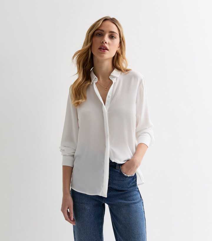 Womens off white long sleeve shirt Clearance