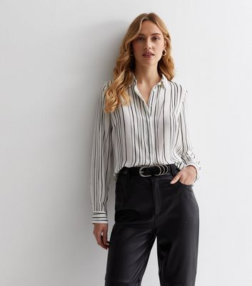 White Stripe Long Sleeve Shirt | New Look