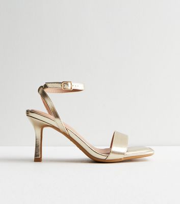 Glamorous Wide Fit cross strap heeled sandals in rose gold | ASOS