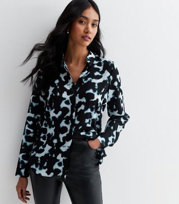 Abstract Print Long Sleeve Shirt & Shorts Matching Set main image 1