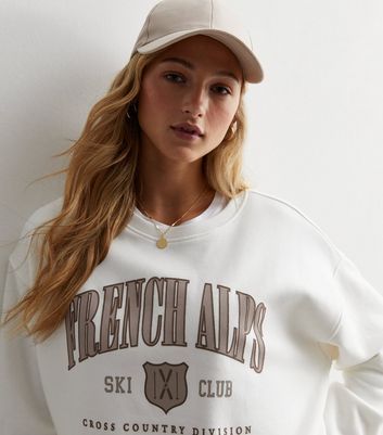 Off White Jersey French Alps Logo Sweatshirt | New Look